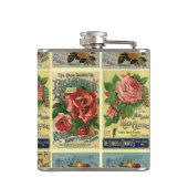 Antiek Rozen Hirloom Roos Tuinfles Heupfles (Achterkant)