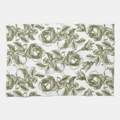 Antiek Rozen in Golden en White Towel Theedoek (Horizontaal)