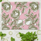 Antiek Rozen in goud en witte roze handdoek (Gevouwen)