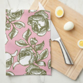 Antiek Rozen in goud en witte roze handdoek (Quarter Fold)