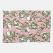 Antiek Rozen in goud en witte roze handdoek (Horizontaal)