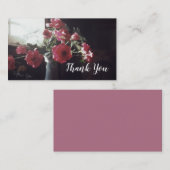 Antiek Rozen in Vase Floral Dank u Roos Visitekaartje (Voorkant / Achterkant)