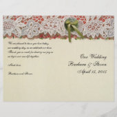 Antiek Rozen kant rustieke rode Victoriaans Burlap (Voorkant)