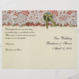 Antiek Rozen kant rustieke rode Victoriaans Burlap