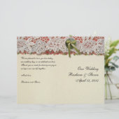 Antiek Rozen kant rustieke rode Victoriaans Burlap (Staand voorkant)