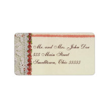 Antiek Rozen kant rustieke rode Victoriaans Burlap