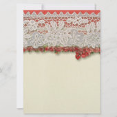 Antiek Rozen kant rustieke rode Victoriaans Burlap Kaart (Achterkant)