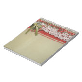 Antiek Rozen kant rustieke rode Victoriaans Burlap Notitieblok (Linkerzijde)