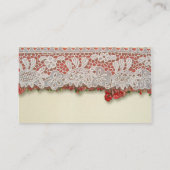 Antiek Rozen kant rustieke rode Victoriaans Burlap Plaatskaartje (Achterkant)