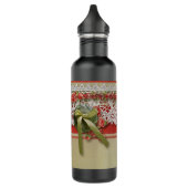 Antiek Rozen kant rustieke rode Victoriaans Burlap Waterfles (Links)