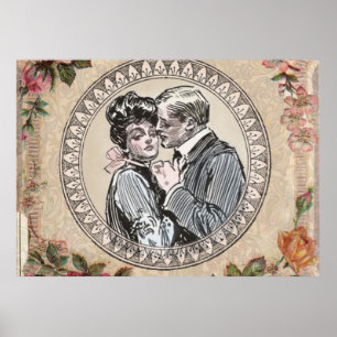 Antiek  Rozen meisje Poster