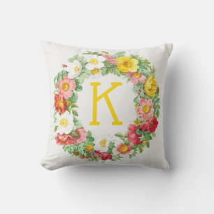 Antiek Rozen met magermonogram Kussen
