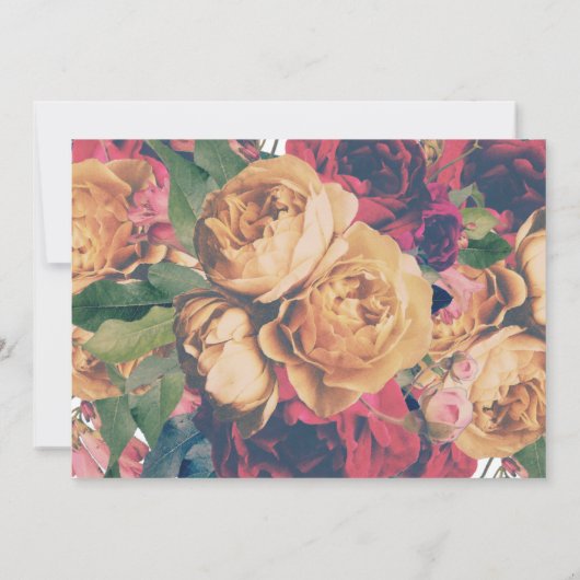 Antiek Rozen  Moss Green Wedding Kaart (Achterkant)