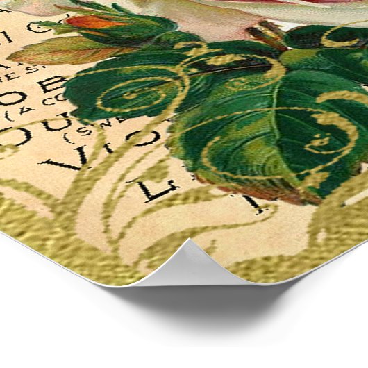 Antiek Rozen parfum Poster (Hoek)