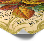 Antiek Rozen Parfume Butterflies Poster (Hoek)