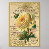 Antiek Rozen Parfume Butterflies Poster (Voorkant)