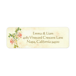 Antiek Rozen retouradresslabels Etiket