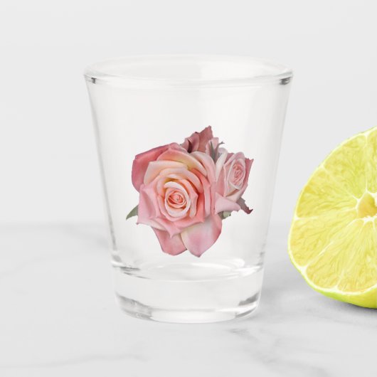 Antiek Rozen Shot Glas (Voorkant)
