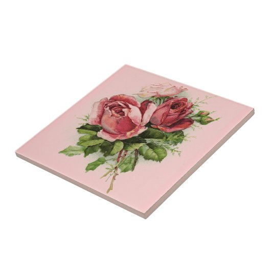  Antiek Rozen Tegeltje (Zijkant)