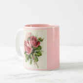 Antiek Rozen Tweekleurige Koffiemok (Voorkant links)