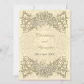 Antiek Rozen van Cream Wedding Kaart (Achterkant)