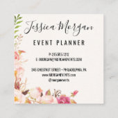 Antiek Rozen vierkante Visitekaartjes (Achterkant)