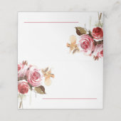 Antiek Rozen Waterverf Roze Bruiloft Receptie Plaatskaartje (Buitenkant ongevouwen)