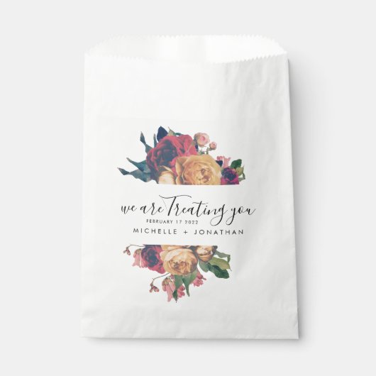 Antiek Rozen Wedding Treat Favor Bag Bedankzakje (Voorkant)