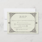 / Antiek RSVP-responskaarten voor Lijst stijl RSVP Kaartje (Voorkant)