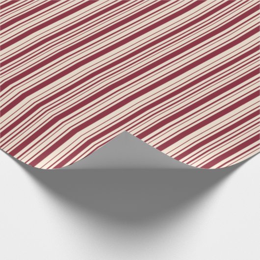 Antiek ruby en Antiek witte strepen Cadeaupapier (Hoek)