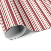 Antiek ruby en Antiek witte strepen Cadeaupapier (Rol Hoek)