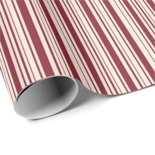 Antiek ruby en Antiek witte strepen Cadeaupapier (Rol Hoek)