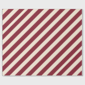 Antiek ruby en Antiek witte strepen Cadeaupapier (Vlak)