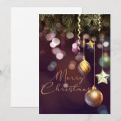 Antiek Ruby Merry-kerstdecoraties Feestdagenkaart (Voorkant / Achterkant)