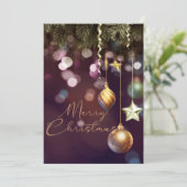 Antiek Ruby Merry-kerstdecoraties Feestdagenkaart (Staand voorkant)