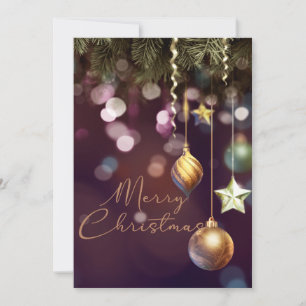 Antiek Ruby Merry-kerstdecoraties Feestdagenkaart