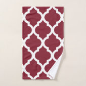 Antiek Ruby met White Quatrefoil Pattern Bad Handdoek (Handdoek)