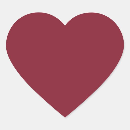 Antiek ruby (vaste kleur) hart sticker (Voorkant)