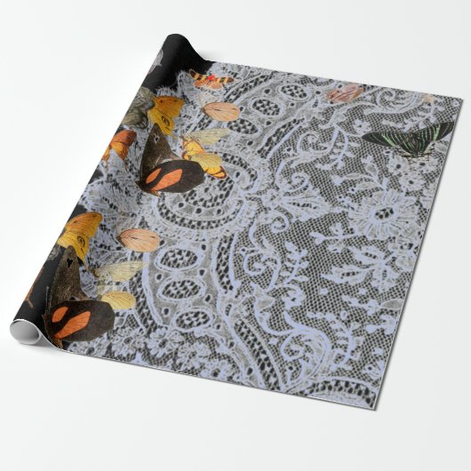 ANTIEK RUIMTE MET BOTERFLIES WRAPPPAPIER CADEAUPAPIER (Uitgerold)