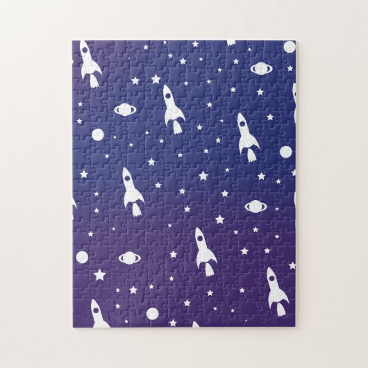 antiek ruimte raketten patroon legpuzzel (Verticaal)