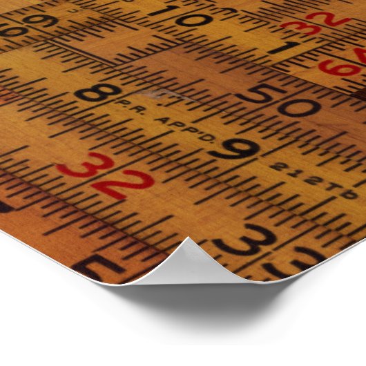 Antiek Ruler Measured Patroon Poster (Hoek)