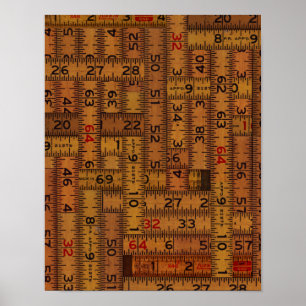 Antiek Ruler Measured Patroon Poster