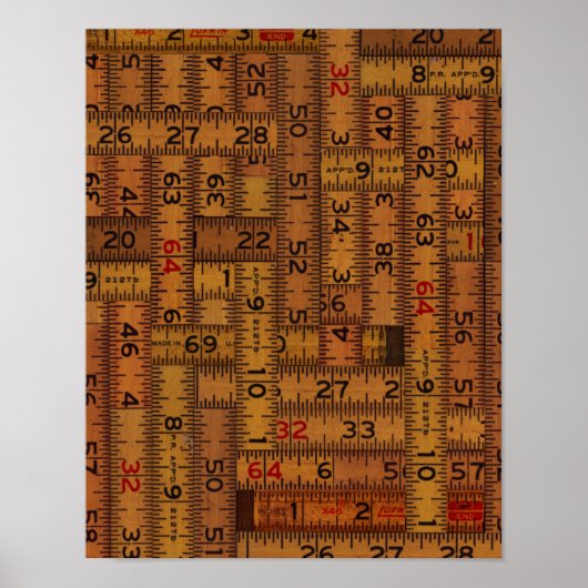 Antiek Ruler Measured Patroon Poster (Voorkant)