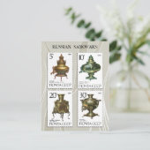 Antiek Russische Samovars over stembanden Briefkaart (Staand voorkant)