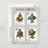 Antiek Russische Samovars over stembanden Briefkaart (Voorkant / Achterkant)