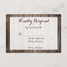 Antiek Rustic Country Wedding RSVP-kaarten