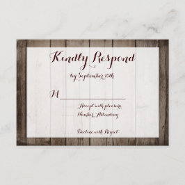 Antiek Rustic Country Wedding RSVP-kaarten RSVP Kaartje