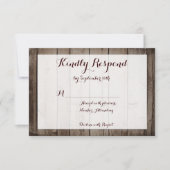 Antiek Rustic Country Wedding RSVP-kaarten RSVP Kaartje (Voorkant)