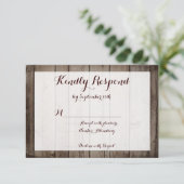 Antiek Rustic Country Wedding RSVP-kaarten RSVP Kaartje (Staand voorkant)