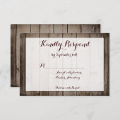 Antiek Rustic Country Wedding RSVP-kaarten RSVP Kaartje (Voorkant / Achterkant)